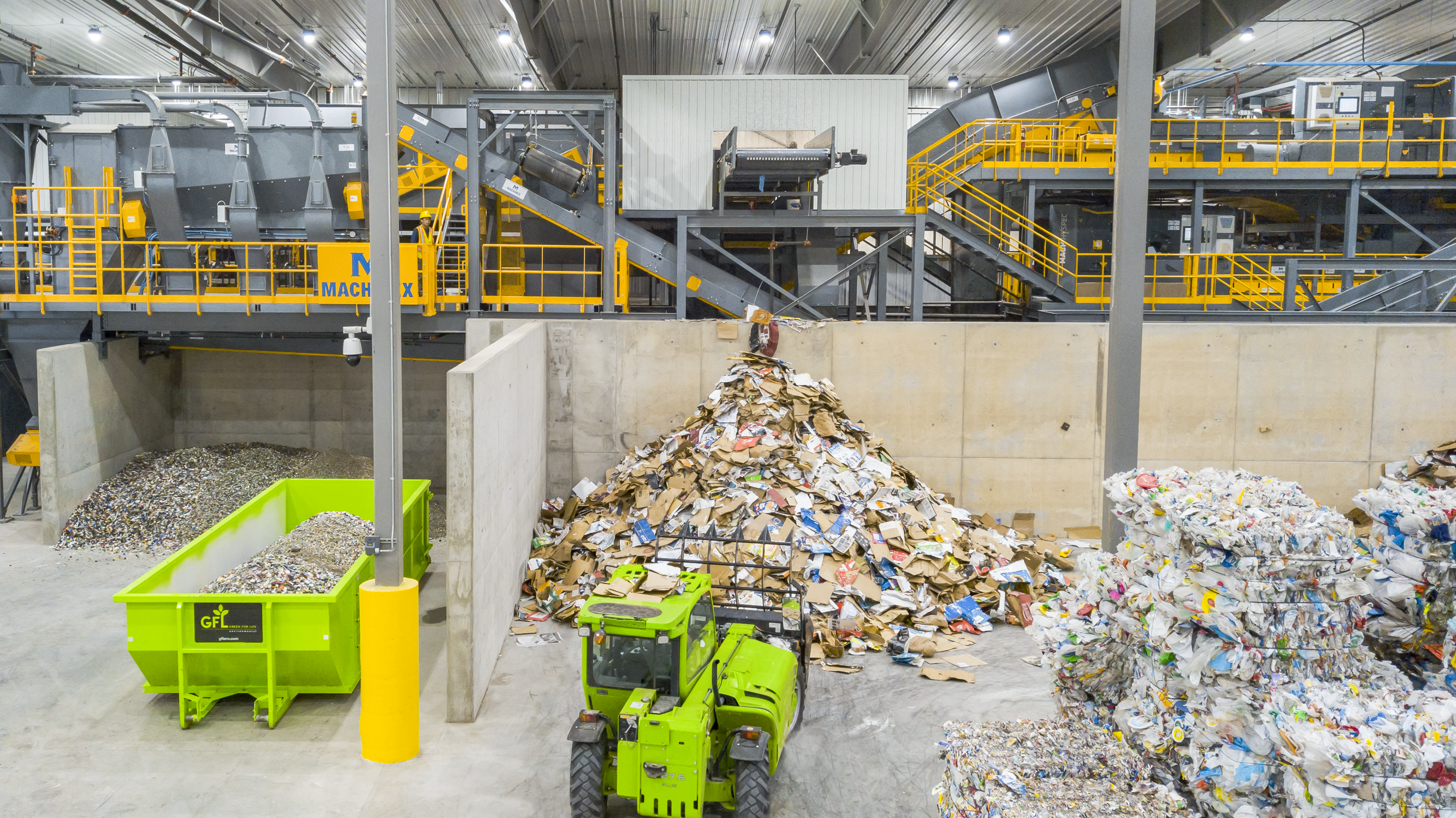 Interior of a recycling location with GFL