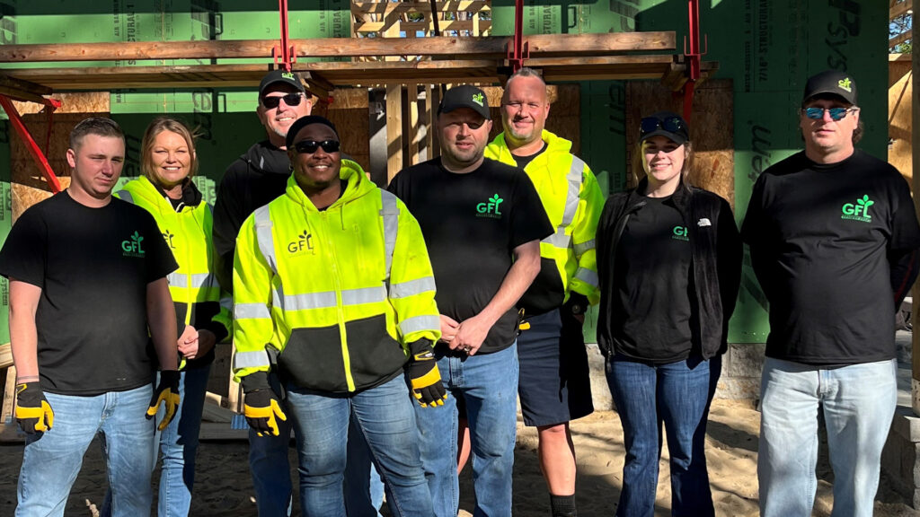 GFL’s Brunswick, North Carolina, team helped on the build of a new home for a single mom and her four children through Habitat for Humanity as part of the Full Circle Project (FCP). GFL also made a US$5,000 donation to Habitat for Humanity through FCP.